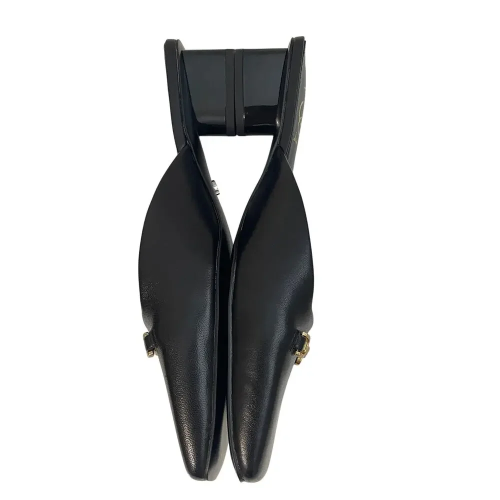 Sam Edelman Ollie Women’s Black Leather Horsebit Square Toe Block Heel Mule 6.5 - Picture 6 of 11